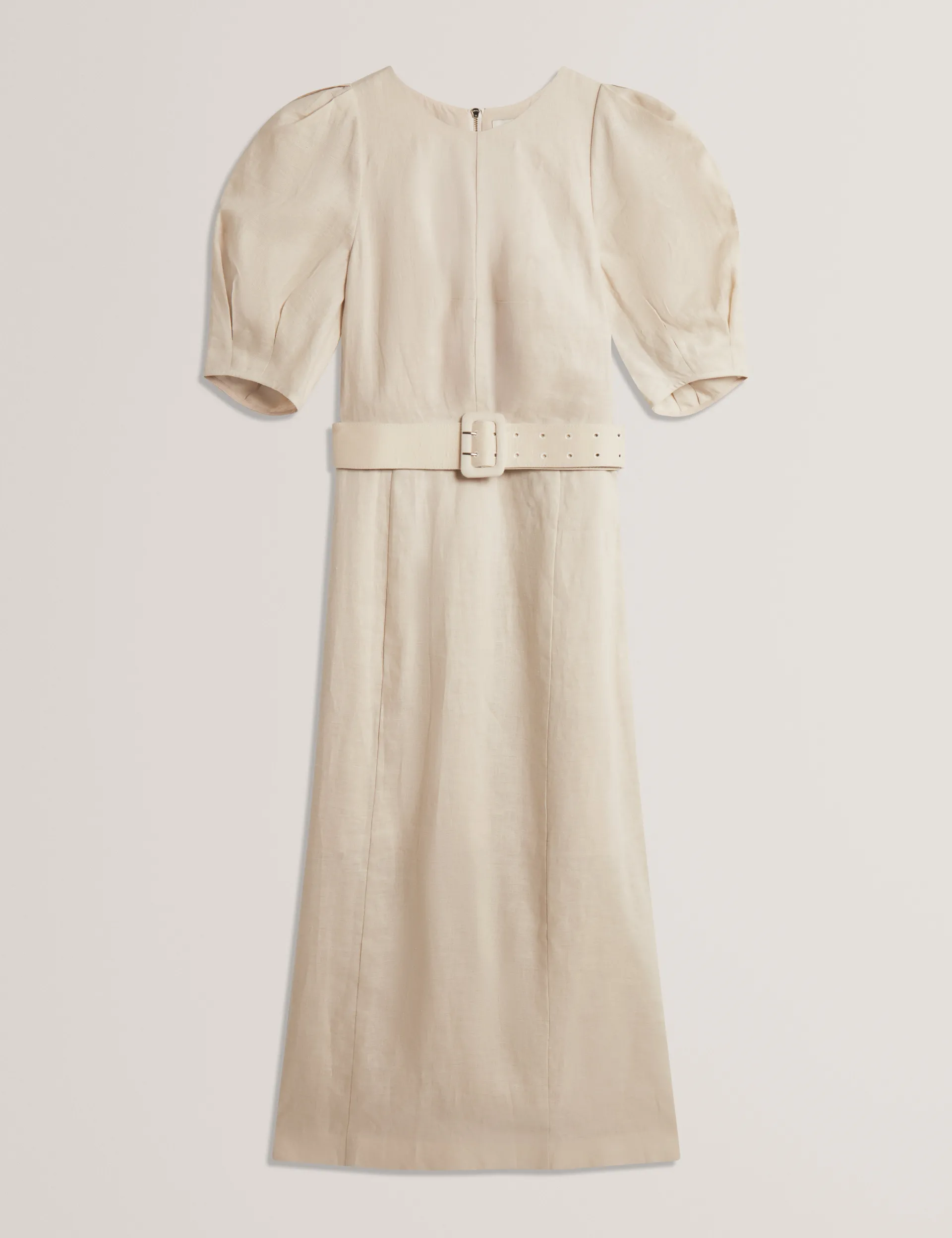 New Lobster Limited Golden Hour|Kleider<Leinen-Midikleid mit Puffärmeln und Gürtel
