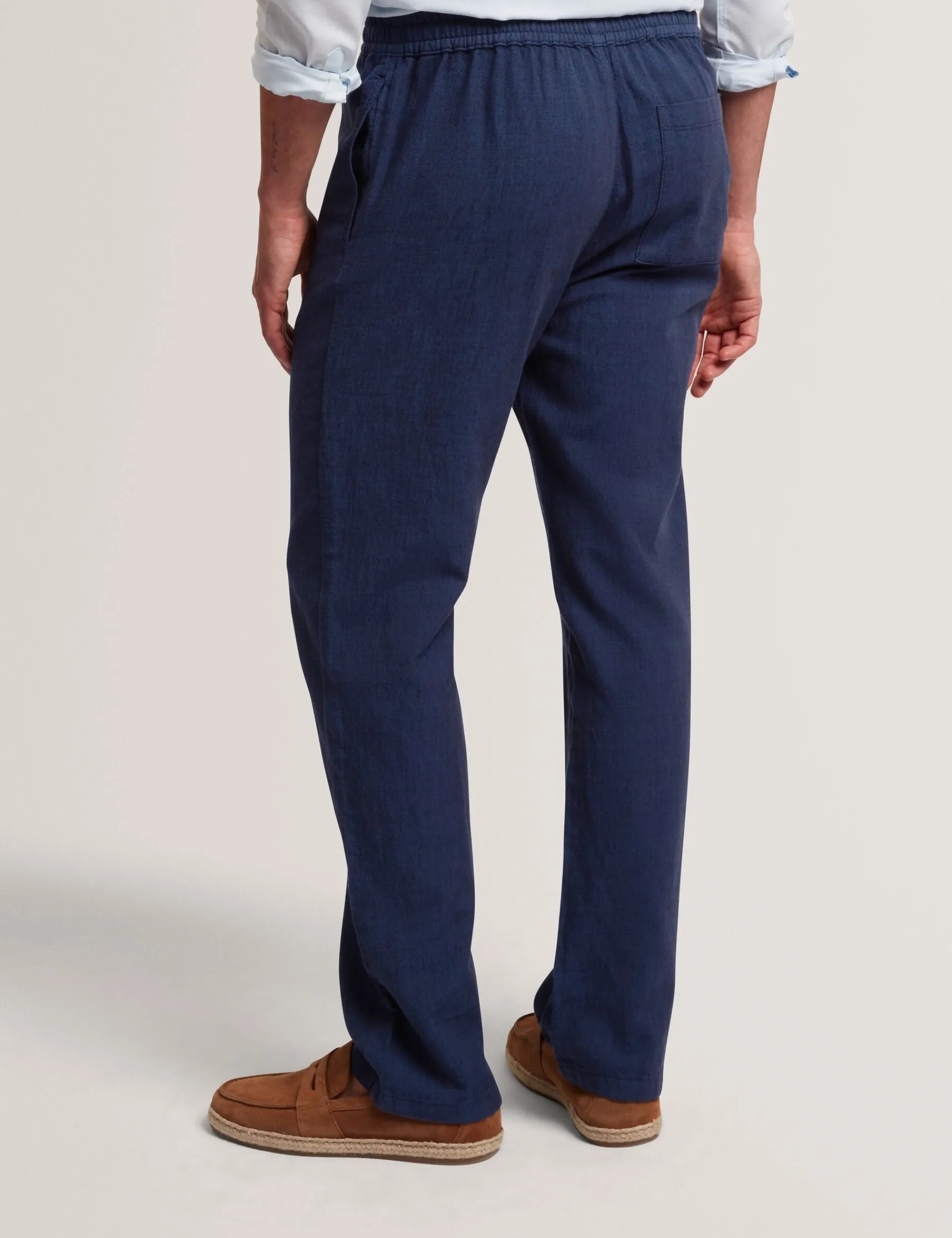 New Lobster Limited Breezy Blues Bearbeiten|Hosen & Chinos<Lässige Hose aus Leinenmischgewebe mit Gummizug