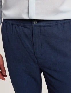 New Lobster Limited Breezy Blues Bearbeiten|Hosen & Chinos<Lässige Hose aus Leinenmischgewebe mit Gummizug