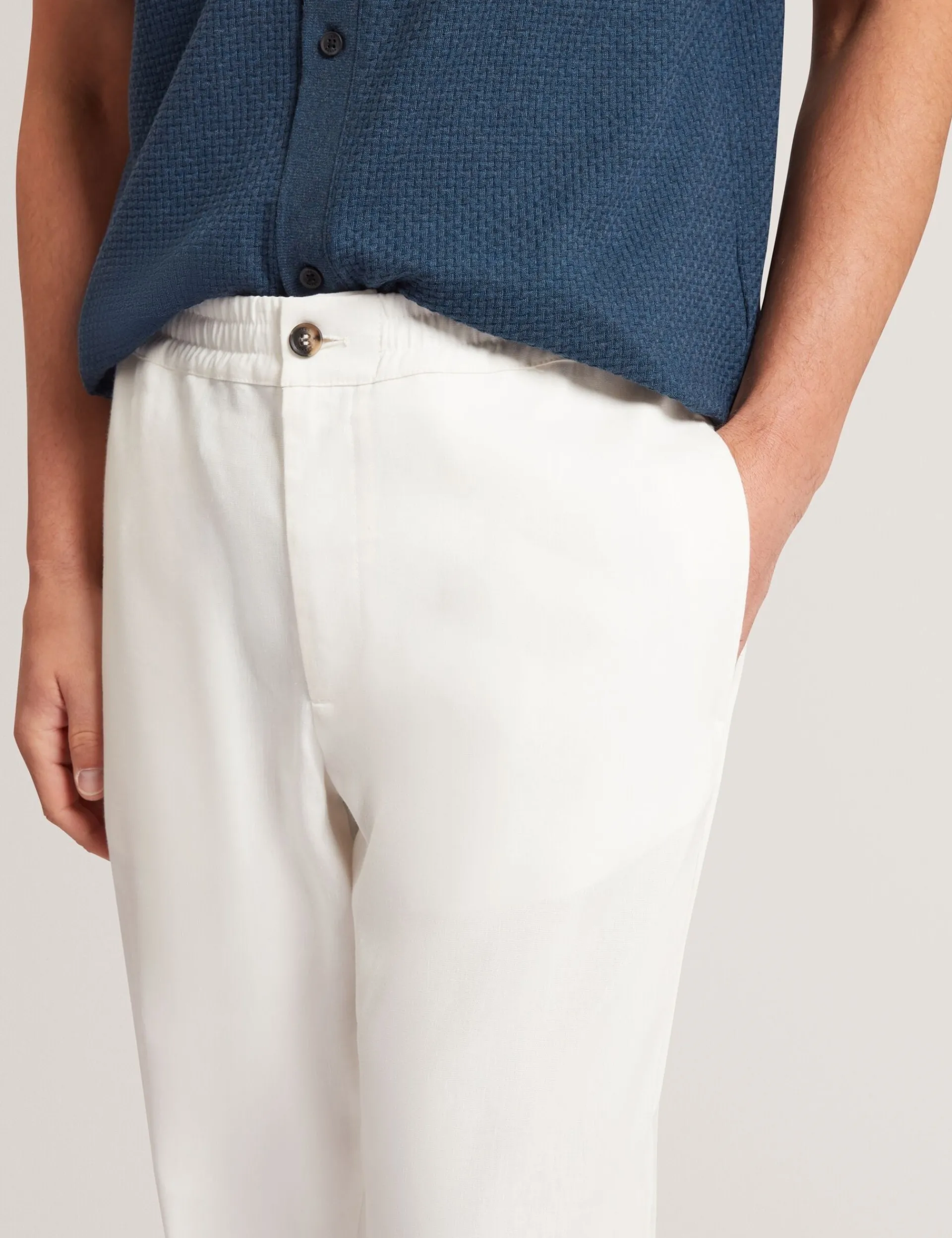 New Lobster Limited Breezy Blues Bearbeiten|Hosen & Chinos<Lässige Hose aus Leinenmischgewebe mit Gummizug