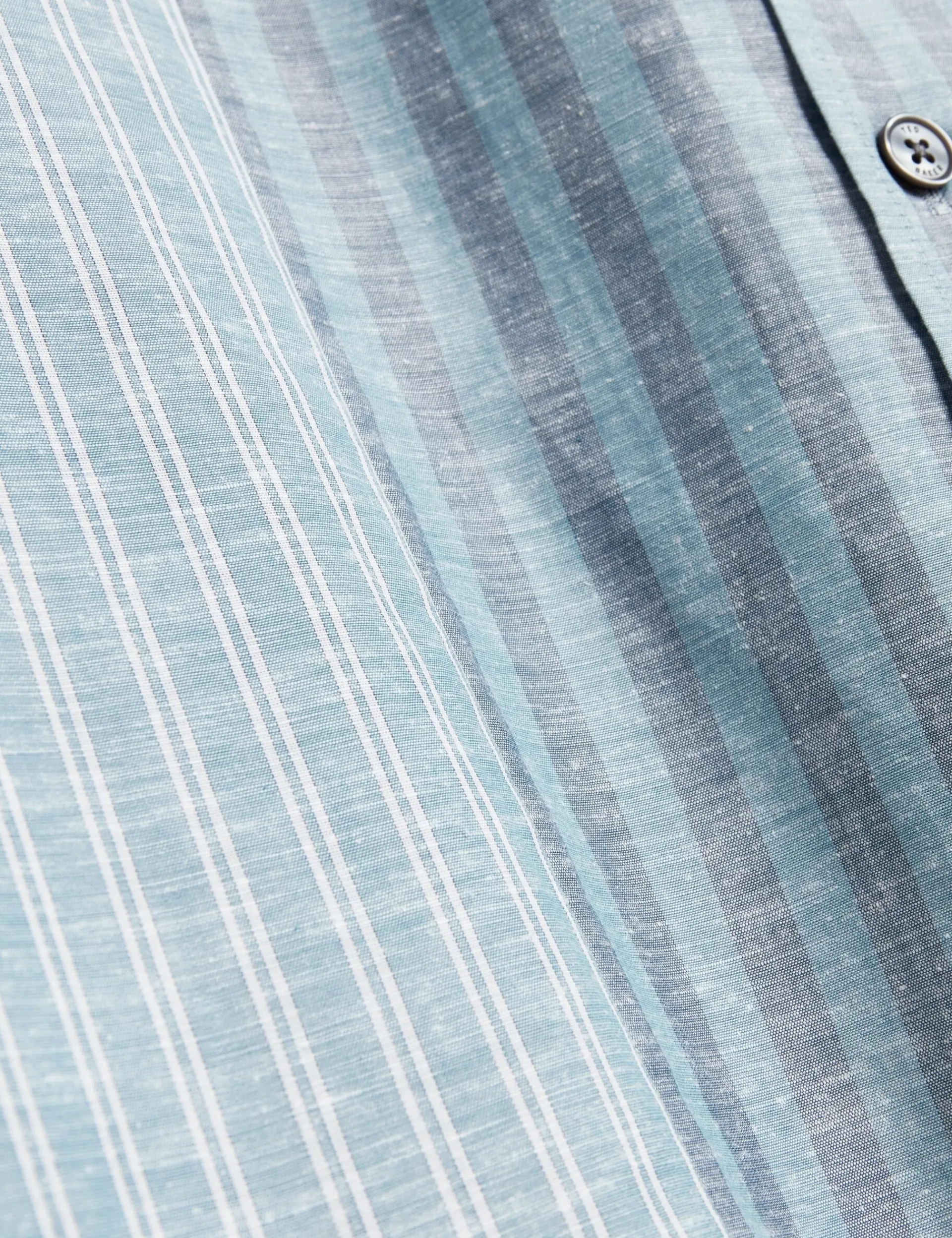 New Lobster Limited Breezy Blues Bearbeiten|Shirts<Lässiges Hemd aus Leinenmischgewebe mit gemischten Streifen