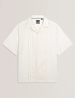 New Lobster Limited Breezy Blues Bearbeiten|Shirts<Lässiges Hemd aus Leinenmischgewebe mit gemischten Streifen