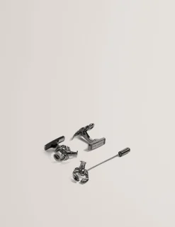 New Lobster Limited Sämtliches Zubehör|Manschettenknöpfe<Manschettenknöpfe und Anstecknadel-Set mit Karabinerhaken