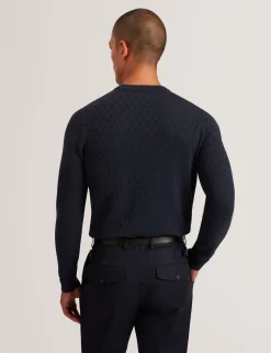 New Lobster Limited Breezy Blues Bearbeiten|Arbeitskleidung<Marken-Pullover mit Rundhalsausschnitt und Struktur