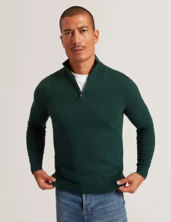 New Lobster Limited Breezy Blues Bearbeiten|Arbeitskleidung<Markenpullover mit strukturierter Oberfläche und Reißverschluss am Kragen