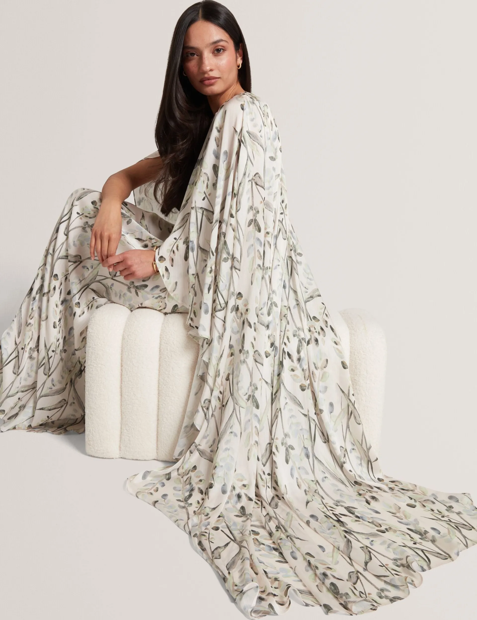 New Lobster Limited Golden Hour|Der Weihnachtsladen<Maxikleid mit Blattprint und Umhang-Detail