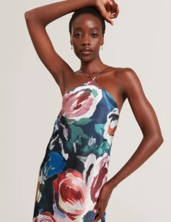 New Lobster Limited Festliche Kleidung|Kleider<Maxikleid mit Rosenmuster und Neckholder