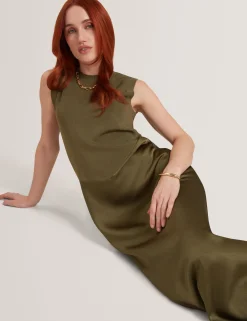 New Lobster Limited Festliche Kleidung|Die Satin-Kollektion<Maxikleid mit Strickpaneel