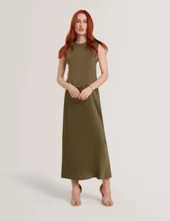 New Lobster Limited Festliche Kleidung|Die Satin-Kollektion<Maxikleid mit Strickpaneel