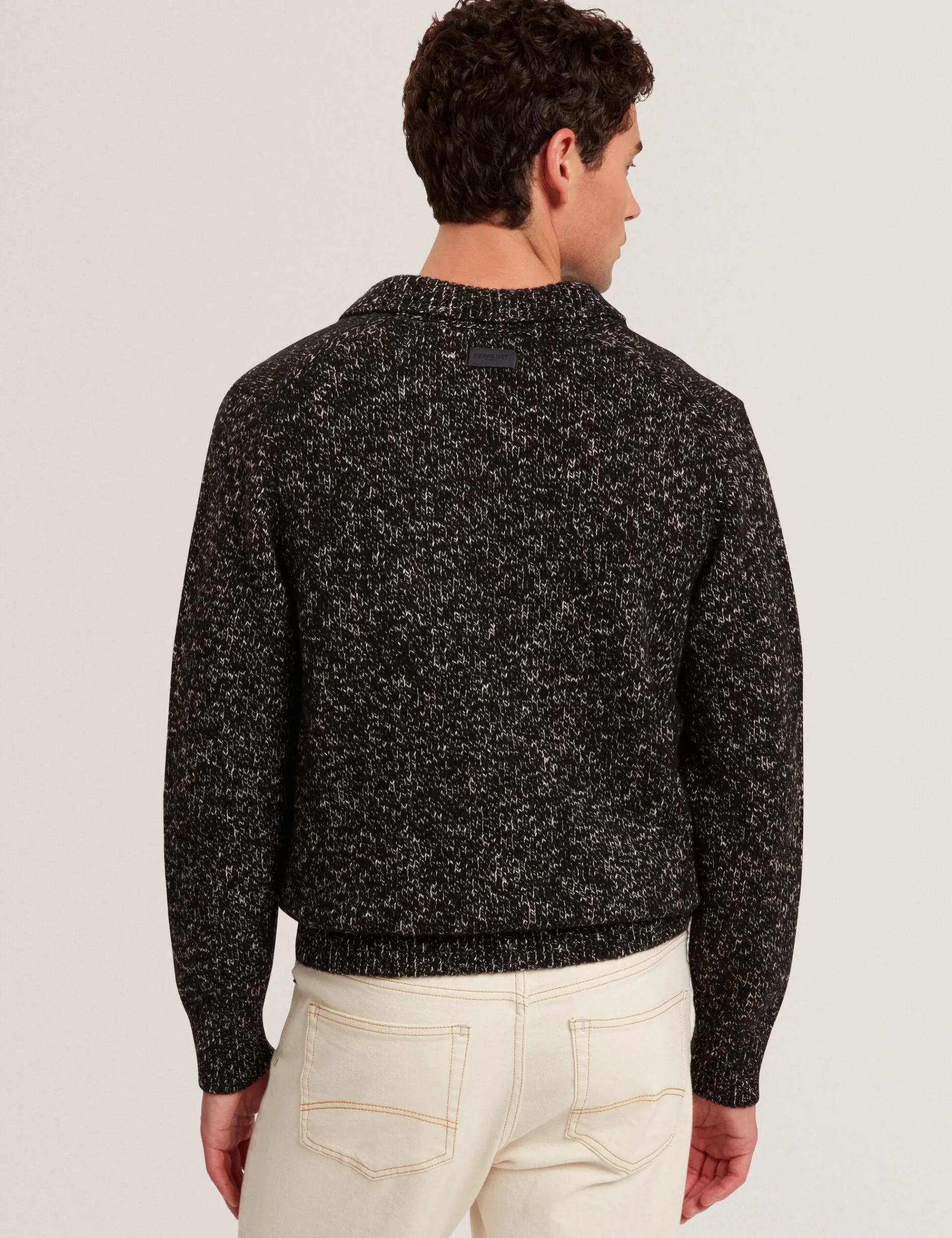 New Lobster Limited Im Trend: Gestrickte Tops|Arbeitskleidung<Melange Strick-Langarm-Poloshirt