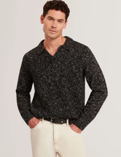 New Lobster Limited Im Trend: Gestrickte Tops|Arbeitskleidung<Melange Strick-Langarm-Poloshirt