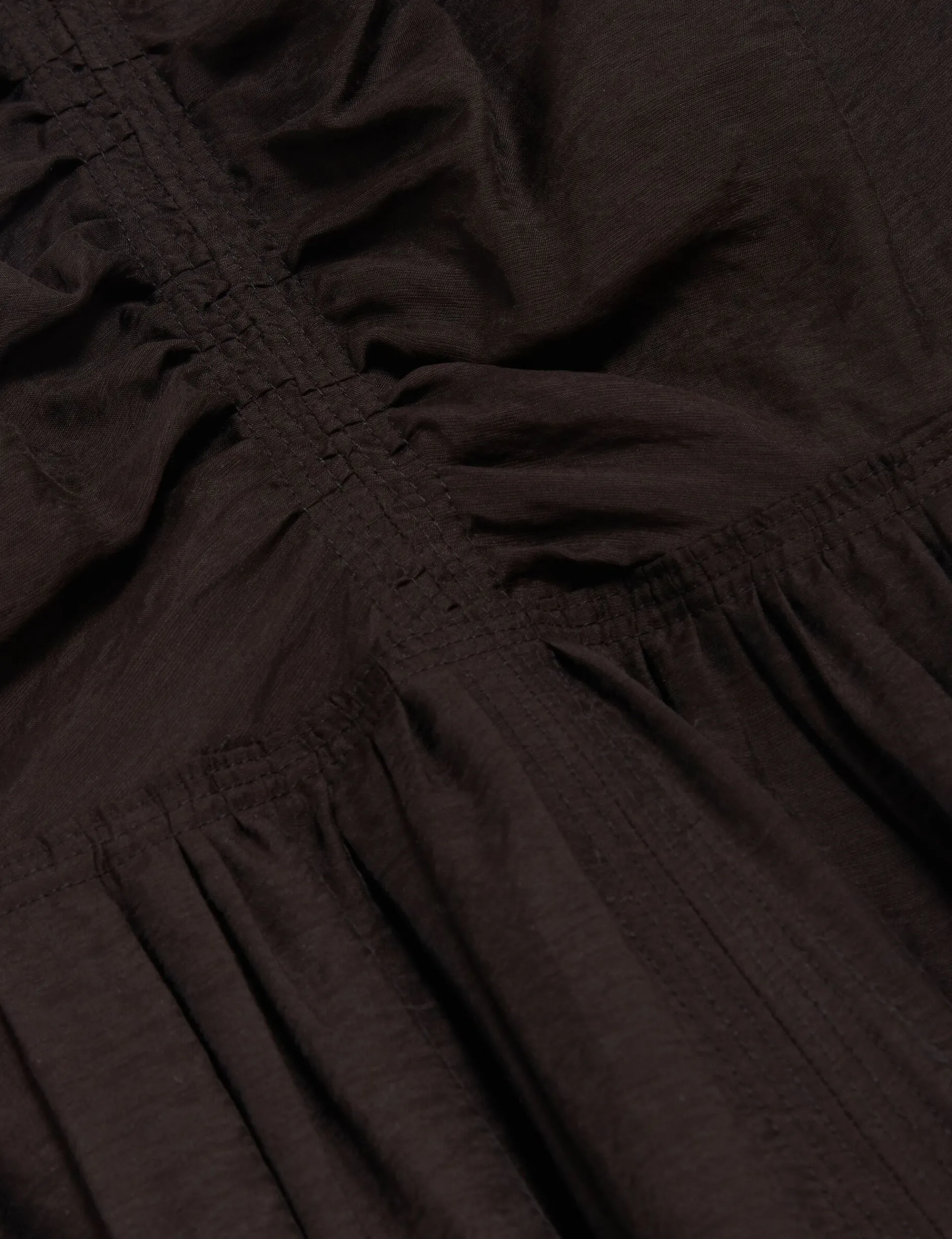 New Lobster Limited Kleider|Golden Hour<Midikleid aus Webstoff mit Puffärmeln und V-Ausschnitt