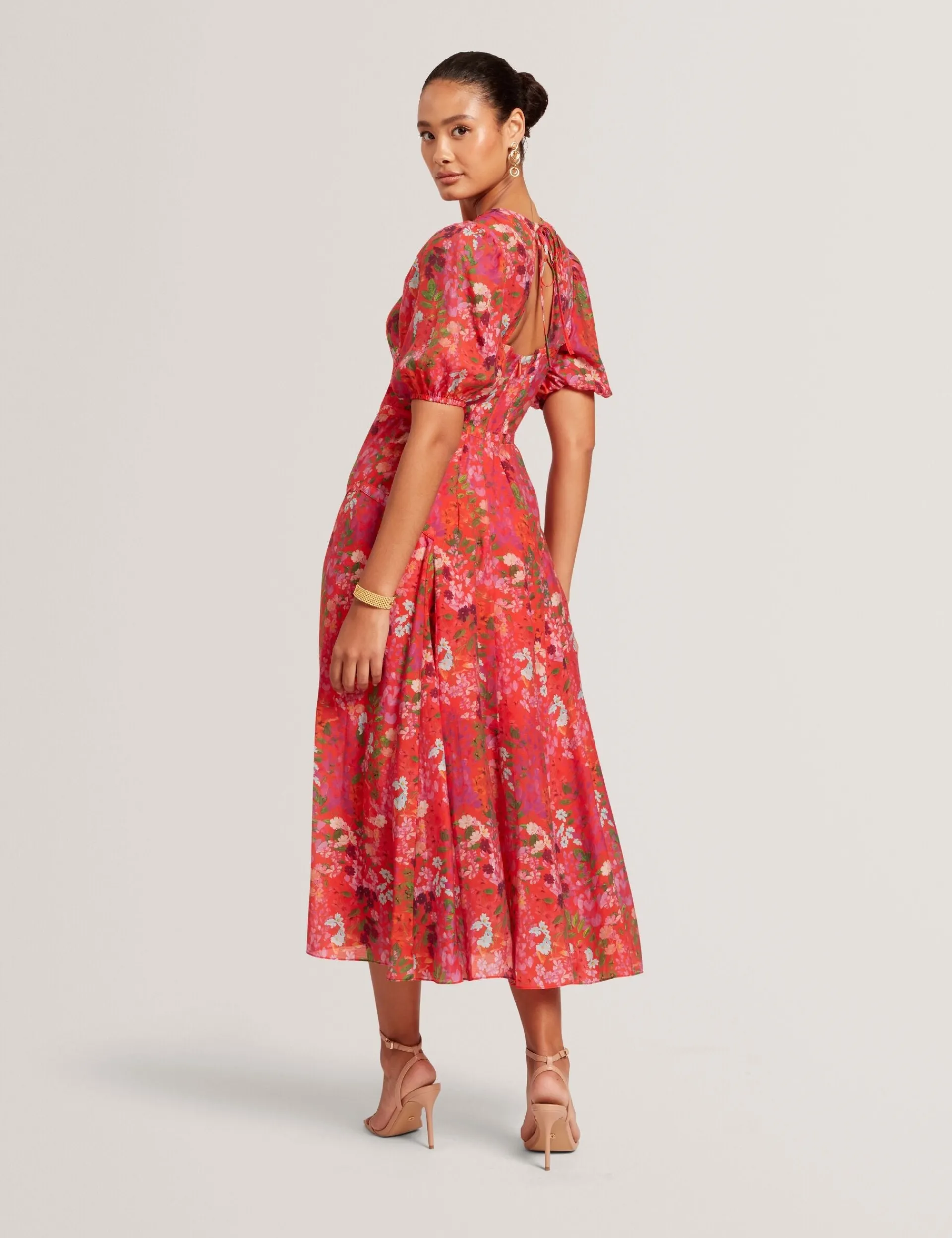 New Lobster Limited Kleider<Midikleid mit Blütenmuster und Puffärmeln in A-Linie
