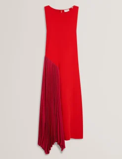 New Lobster Limited Festliche Kleidung|Der Weihnachtsladen<Midikleid mit Farbblock-Falten