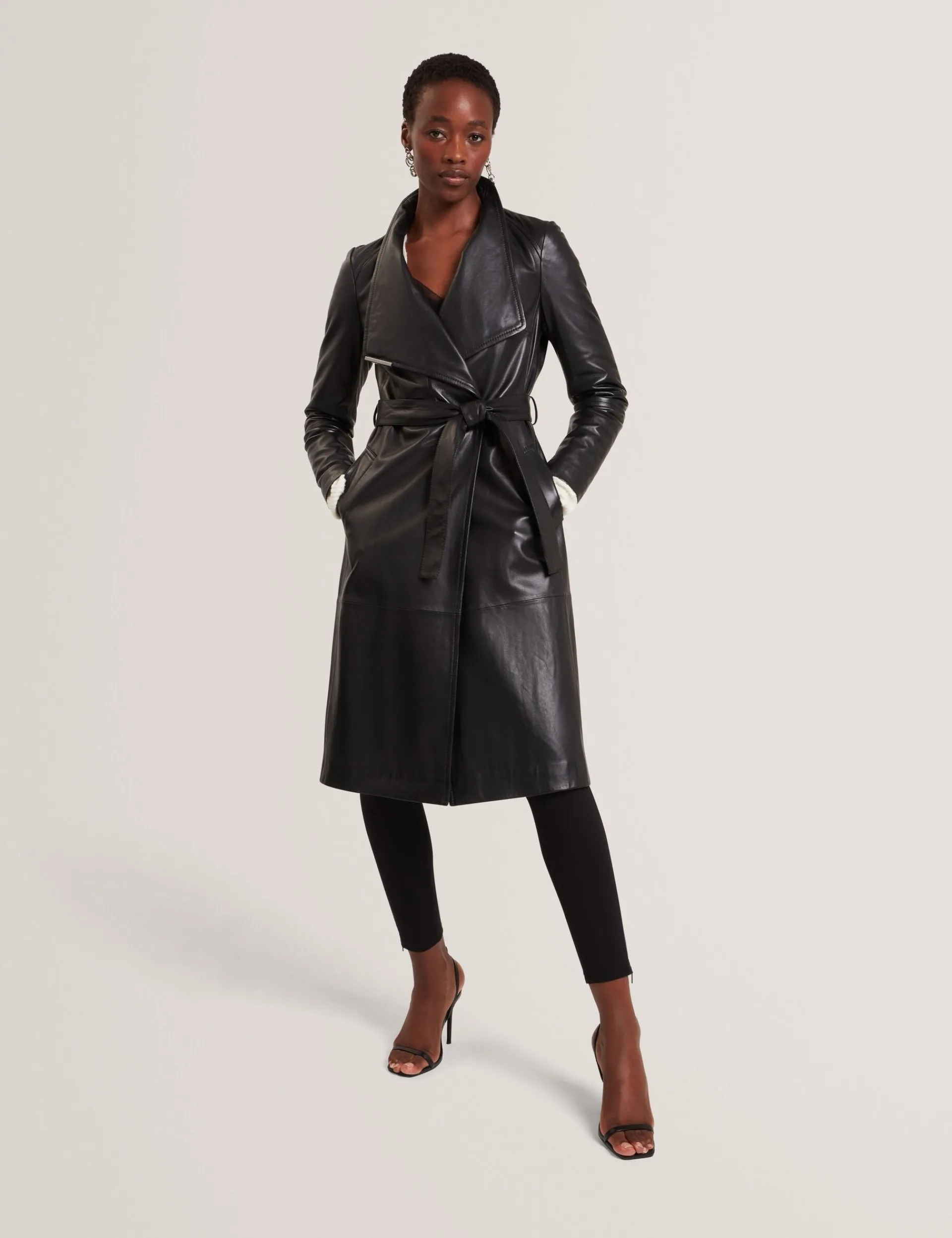 Damen New Lobster Limited Luxusgeschenke Für Damen|Mäntel Und Jacken<Midi-Wickelmantel aus Leder mit Gürtel