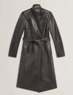 Damen New Lobster Limited Luxusgeschenke Für Damen|Mäntel Und Jacken<Midi-Wickelmantel aus Leder mit Gürtel
