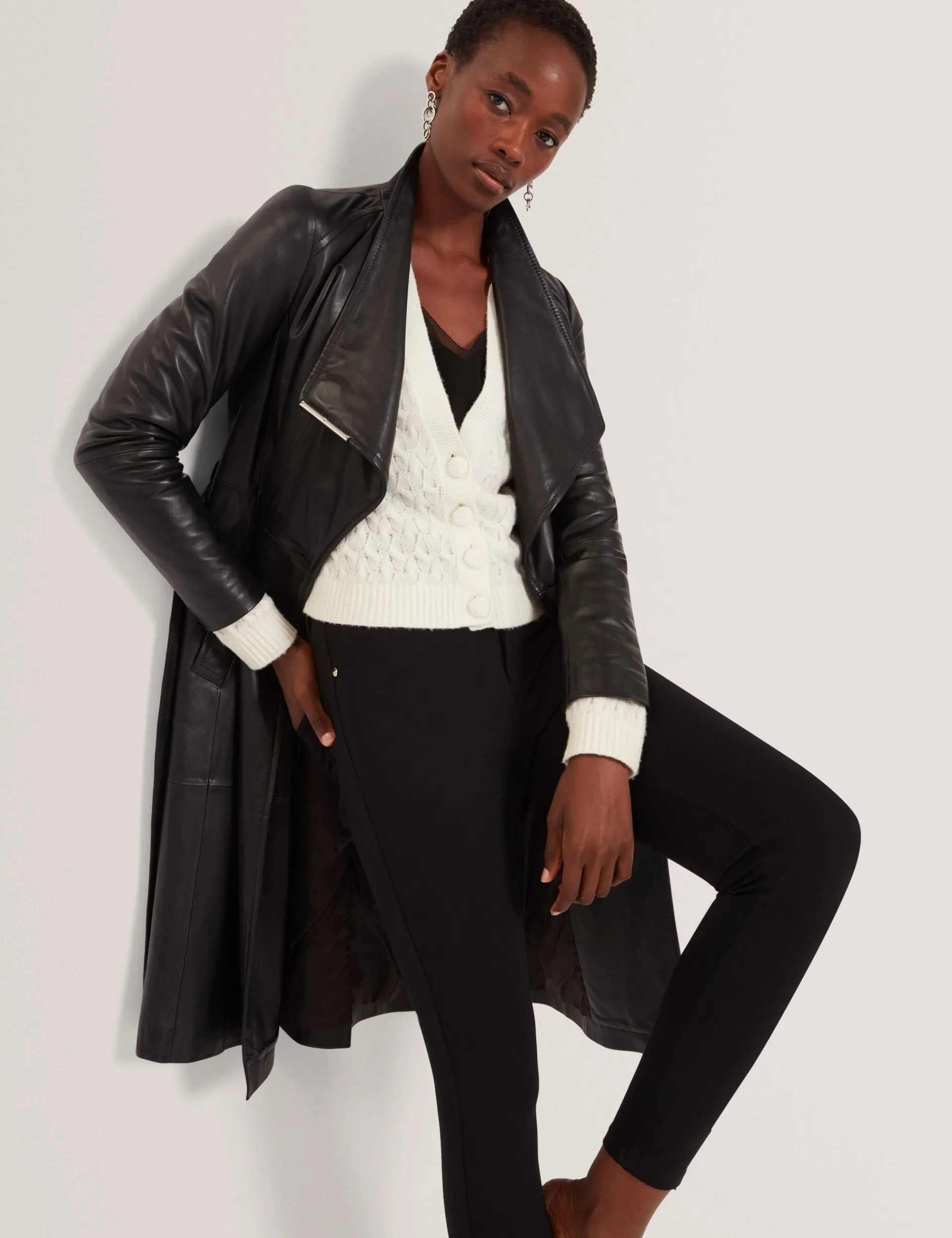 Damen New Lobster Limited Luxusgeschenke Für Damen|Mäntel Und Jacken<Midi-Wickelmantel aus Leder mit Gürtel