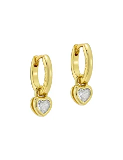 Damen Licensee Simon Harrison Die Hochzeitsredaktion|Golden Hour<Mini Crystal Heart Huggie Ohrringe