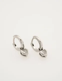 Damen Licensee Simon Harrison Die Hochzeitsredaktion|Golden Hour<Mini Crystal Heart Huggie Ohrringe
