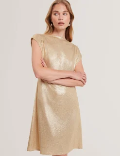 New Lobster Limited Golden Hour|Kleider<Minikleid aus Jersey mit Metallic-Webmuster