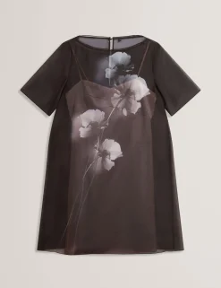 New Lobster Limited Kleider<Mini-T-Shirt-Kleid aus Organza mit Blumenmuster
