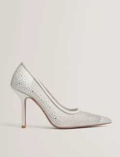 Damen New Lobster Limited Festliche Kleidung|Die Hochzeitsredaktion<Mit Strass besetzte Stiletto-Pumps aus Mesh