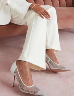 Damen New Lobster Limited Festliche Kleidung|Die Hochzeitsredaktion<Mit Strass besetzte Stiletto-Pumps aus Mesh
