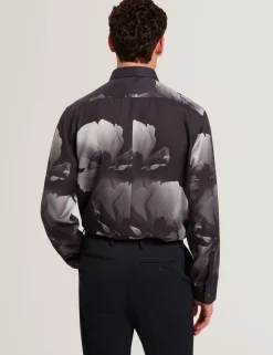 Herren New Lobster Limited Luxusgeschenke Für Herren|Arbeitskleidung<Monochromes Langarmhemd mit Blumenmuster