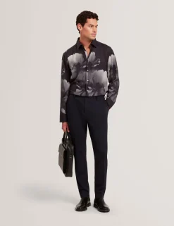 Herren New Lobster Limited Luxusgeschenke Für Herren|Arbeitskleidung<Monochromes Langarmhemd mit Blumenmuster
