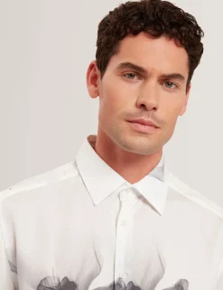 Herren New Lobster Limited Luxusgeschenke Für Herren|Arbeitskleidung<Monochromes Langarmhemd mit Blumenmuster