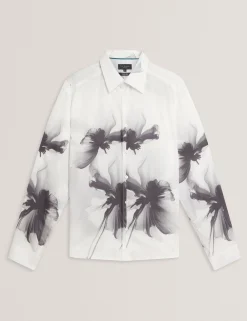 Herren New Lobster Limited Luxusgeschenke Für Herren|Arbeitskleidung<Monochromes Langarmhemd mit Blumenmuster