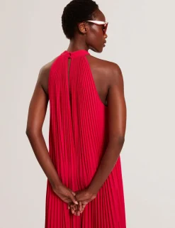 New Lobster Limited Festliche Kleidung|Der Weihnachtsladen<Neckholder-Maxikleid mit Falten und fließender Passform