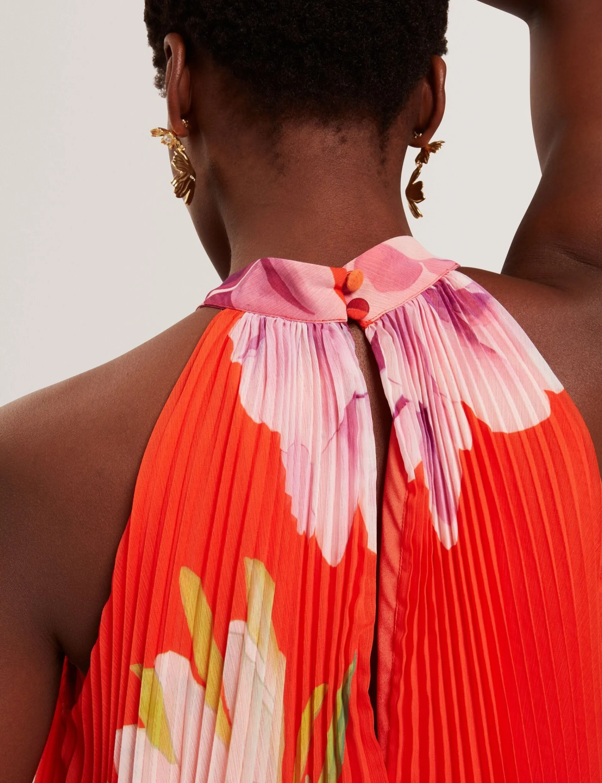 New Lobster Limited Festliche Kleidung|Oberteile & Blusen<Neckholder-Top mit Blumenmuster und Falten