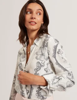 New Lobster Limited Oberteile & Blusen|Neue Frühlingsblumen<Nottingham Lace Print Longline Shirt