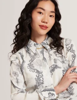 New Lobster Limited Kleider|Neue Frühlingsblumen<Nottingham Midi-Hemdkleid mit Spitzenprint
