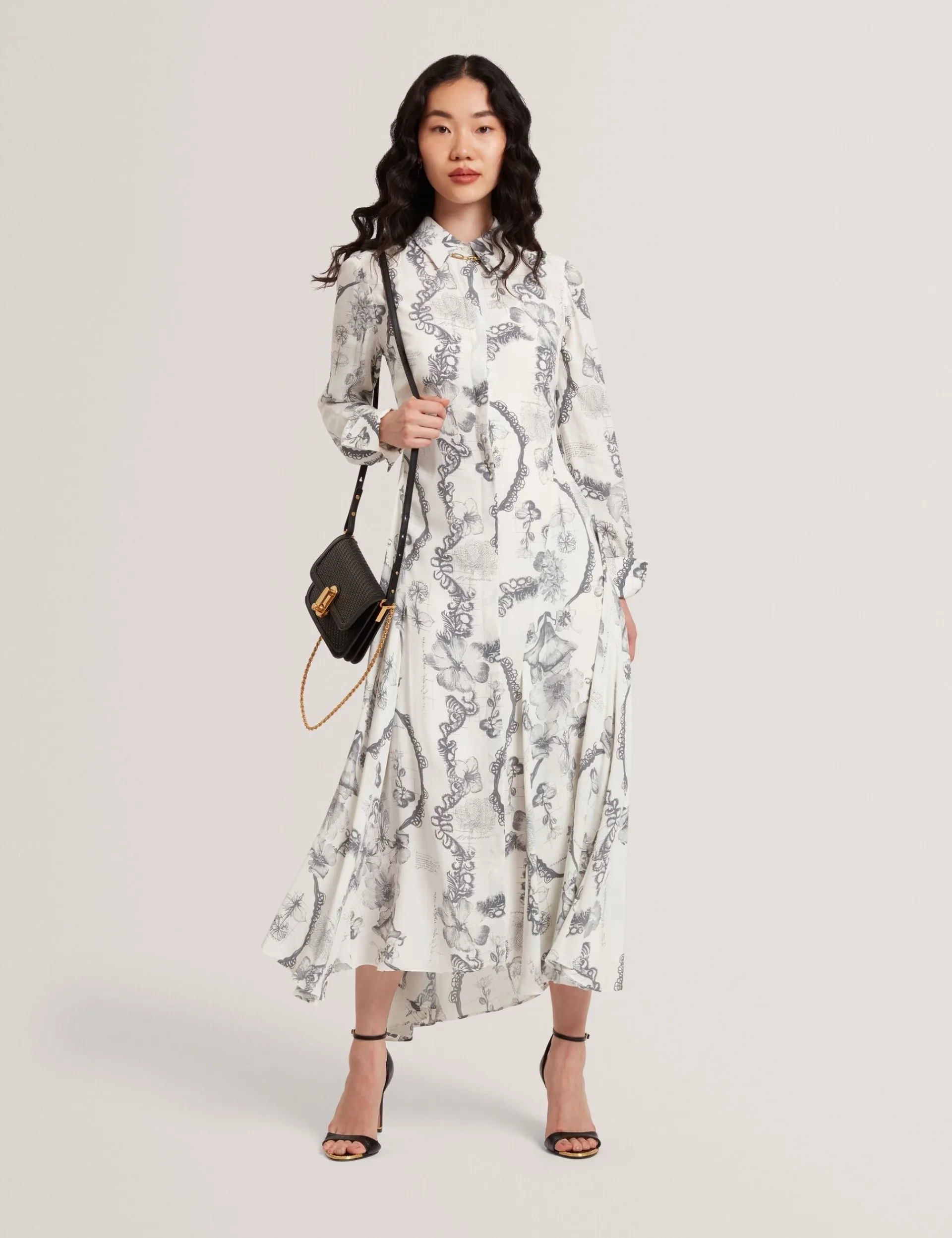 New Lobster Limited Kleider|Neue Frühlingsblumen<Nottingham Midi-Hemdkleid mit Spitzenprint