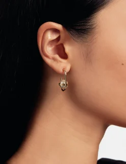 Damen Licensee Simon Harrison Luxusgeschenke Für Damen|Sämtliches Zubehör<Ovale Creolen mit schwebender Perle