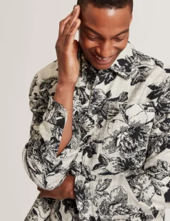 Herren New Lobster Limited Luxusgeschenke Für Herren|Mäntel Und Jacken<Overshirt mit schattiertem Blumenmuster und Jacquard-Einsatz