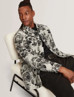 Herren New Lobster Limited Luxusgeschenke Für Herren|Mäntel Und Jacken<Overshirt mit schattiertem Blumenmuster und Jacquard-Einsatz