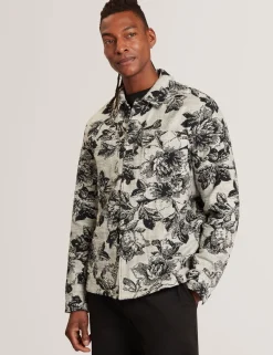 Herren New Lobster Limited Luxusgeschenke Für Herren|Mäntel Und Jacken<Overshirt mit schattiertem Blumenmuster und Jacquard-Einsatz