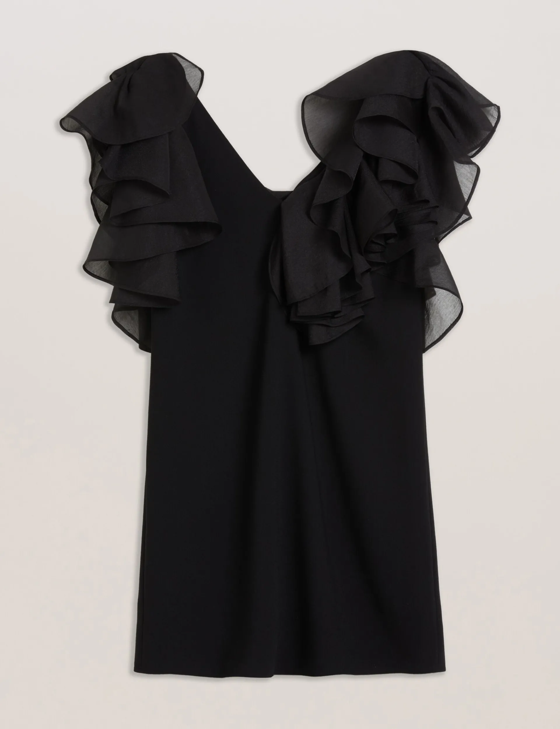 New Lobster Limited Festliche Kleidung|Kleider<Oversized Minikleid mit Rüschenbesatz und V-Ausschnitt