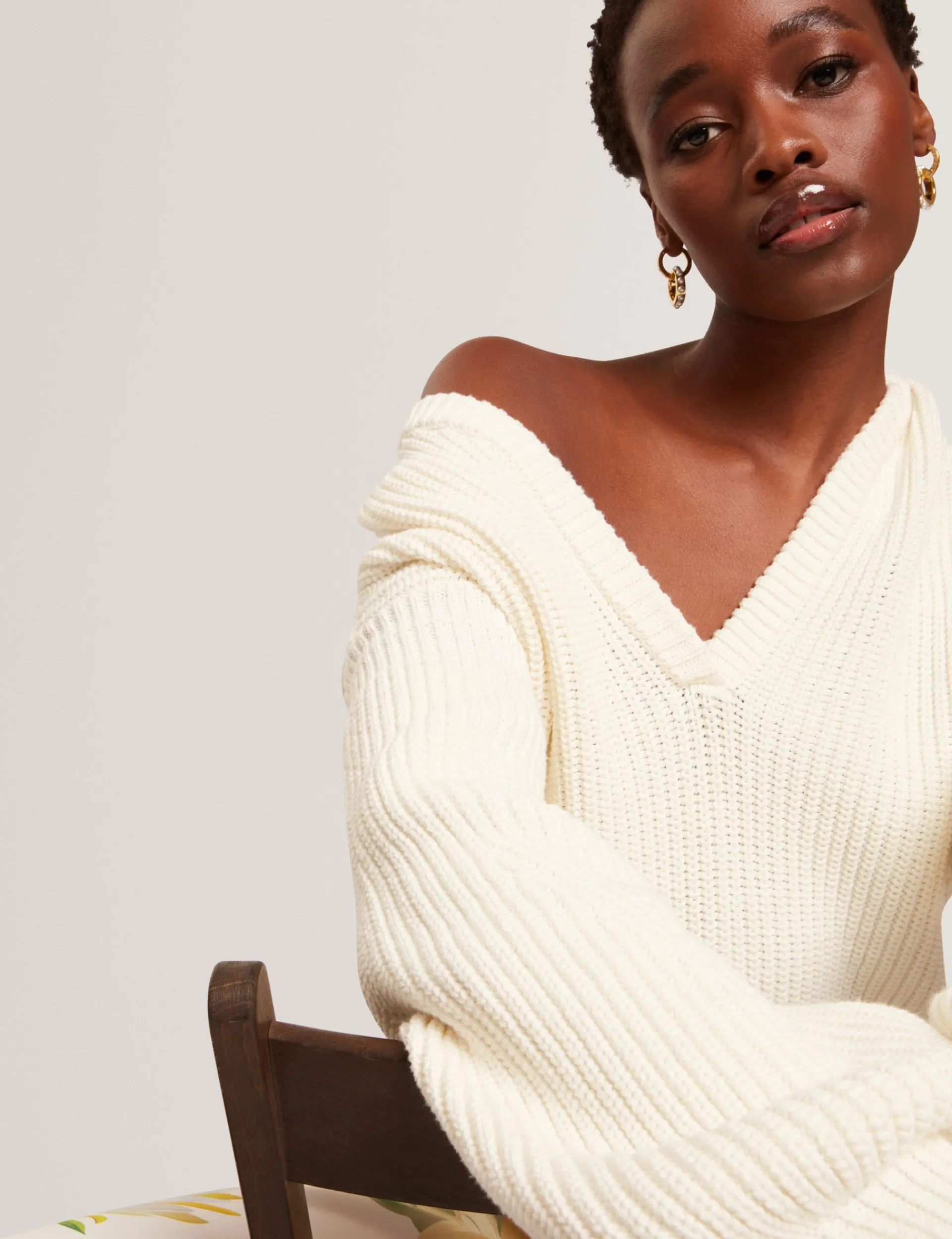 New Lobster Limited Oberteile & Blusen|Pullover & Strickjacken<Oversized V-Ausschnitt Fischerpullover