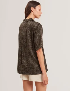 New Lobster Limited Oberteile & Blusen|Die Satin-Kollektion<Oversize-Kurzarmhemd mit kleinem Muster