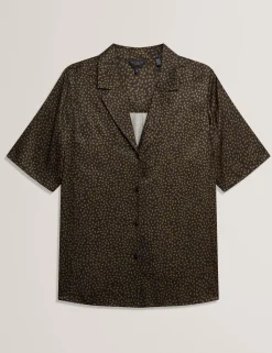 New Lobster Limited Oberteile & Blusen|Die Satin-Kollektion<Oversize-Kurzarmhemd mit kleinem Muster
