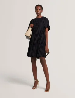 New Lobster Limited Kleider<Plissiertes A-Linien-Minikleid mit kurzen Ärmeln