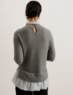 New Lobster Limited Oberteile & Blusen|Pullover & Strickjacken<Pointelle-Strickpullover mit Hemdsaum