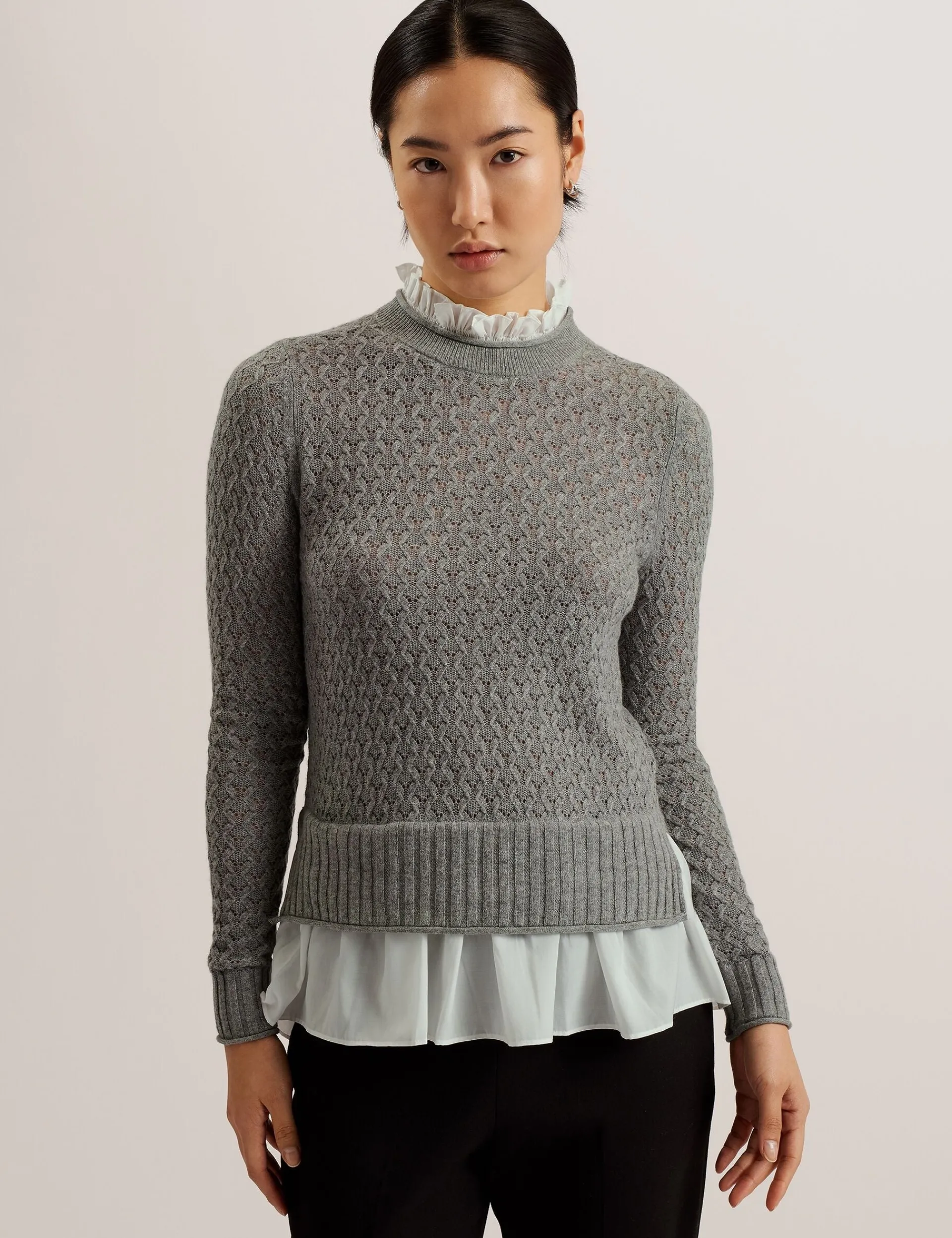 New Lobster Limited Oberteile & Blusen|Pullover & Strickjacken<Pointelle-Strickpullover mit Hemdsaum