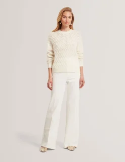New Lobster Limited Oberteile & Blusen|Pullover & Strickjacken<Pointelle Zopfstrickpullover aus Wolle