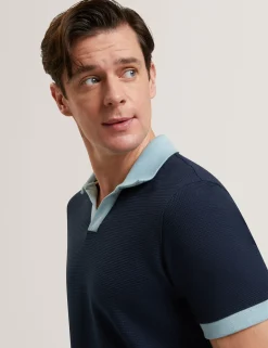 New Lobster Limited Der Weihnachtsladen|Pullover & Strickwaren<Polohemd mit Waffelstruktur und offenem Halsausschnitt