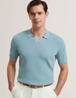 New Lobster Limited Der Weihnachtsladen|Pullover & Strickwaren<Polohemd mit Zickzack-Strickmuster und offenem Halsausschnitt